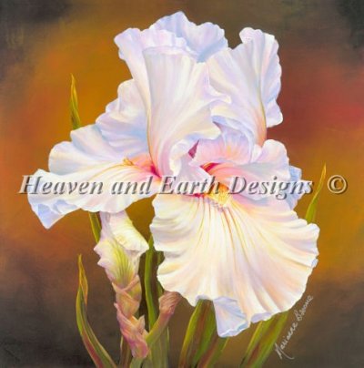 Diamond Painting Canvas - Mini White Iris - Click Image to Close
